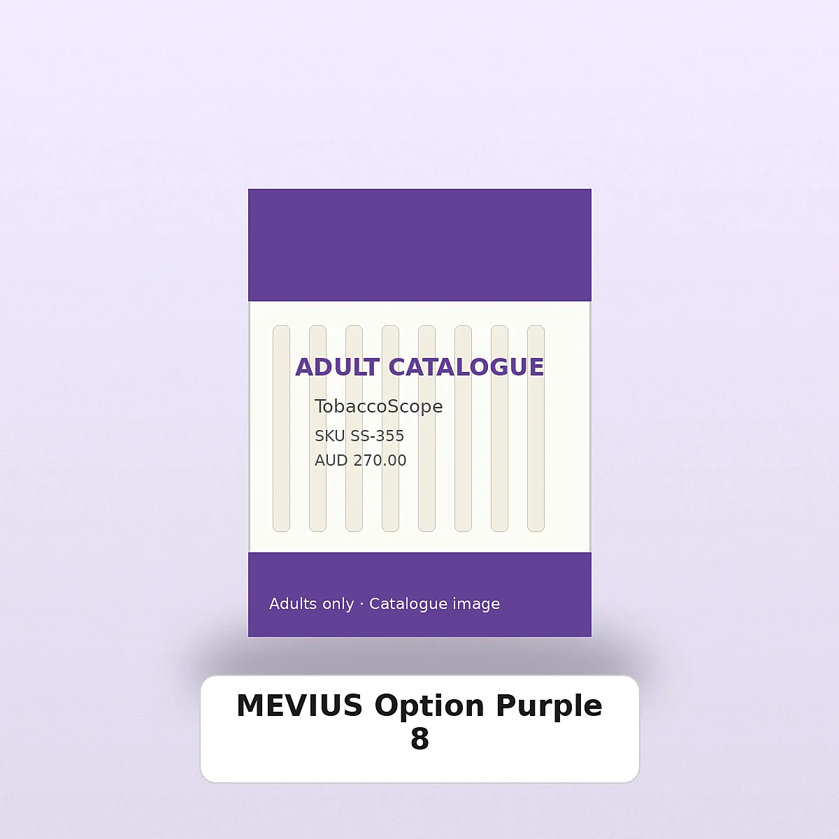 MEVIUS Option Purple 8 adult-only catalogue product image on TobaccoScope