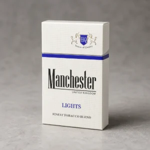 Manchester Light Blue packaging photographed for a format and packaging profile page