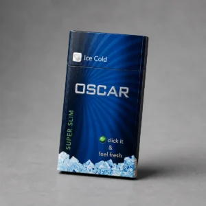 Oscar Super Slim Ice Cold packaging photographed for a format and packaging profile page